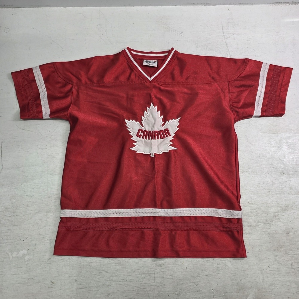 Vintage Impressions Team Canada Leaf Hockey Jersey‎ Shirt Red White Adult Sz M